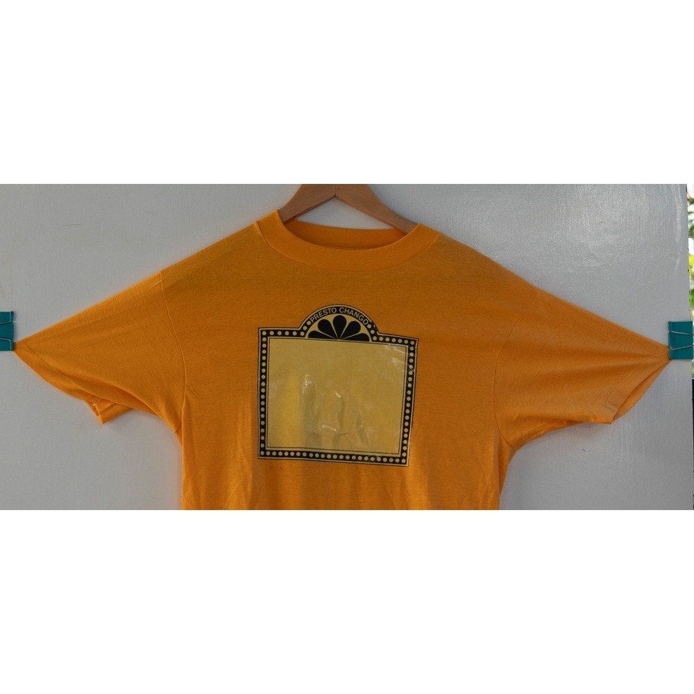 Vintage 70s / 80s Hanes Single Stitch Presto Chango T-Shirt Yellow Men's Size M - Picture 3 of 11